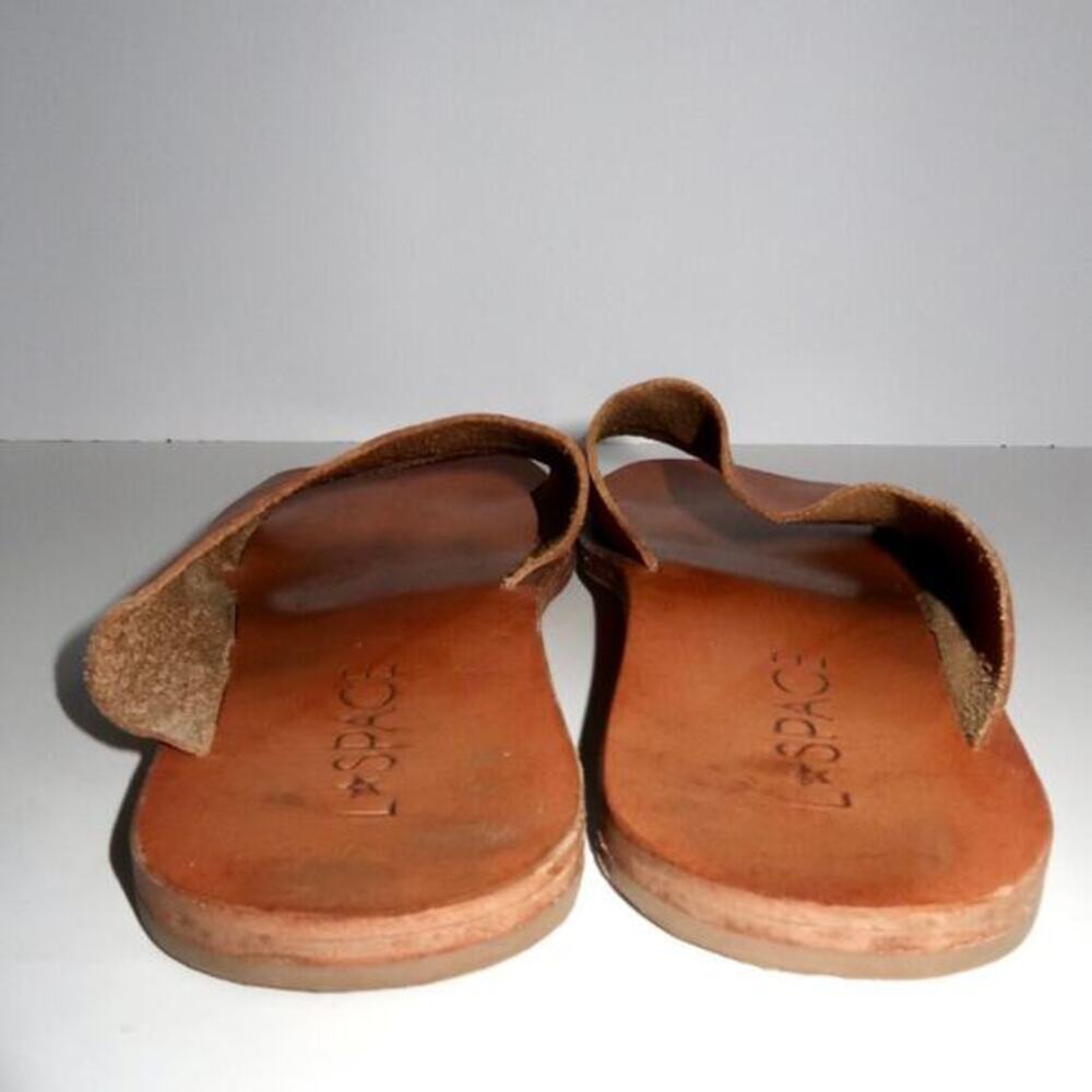 L Space Laguna‎ Sandal Brown Leather Slides Size 7.5 - Picture 4 of 6